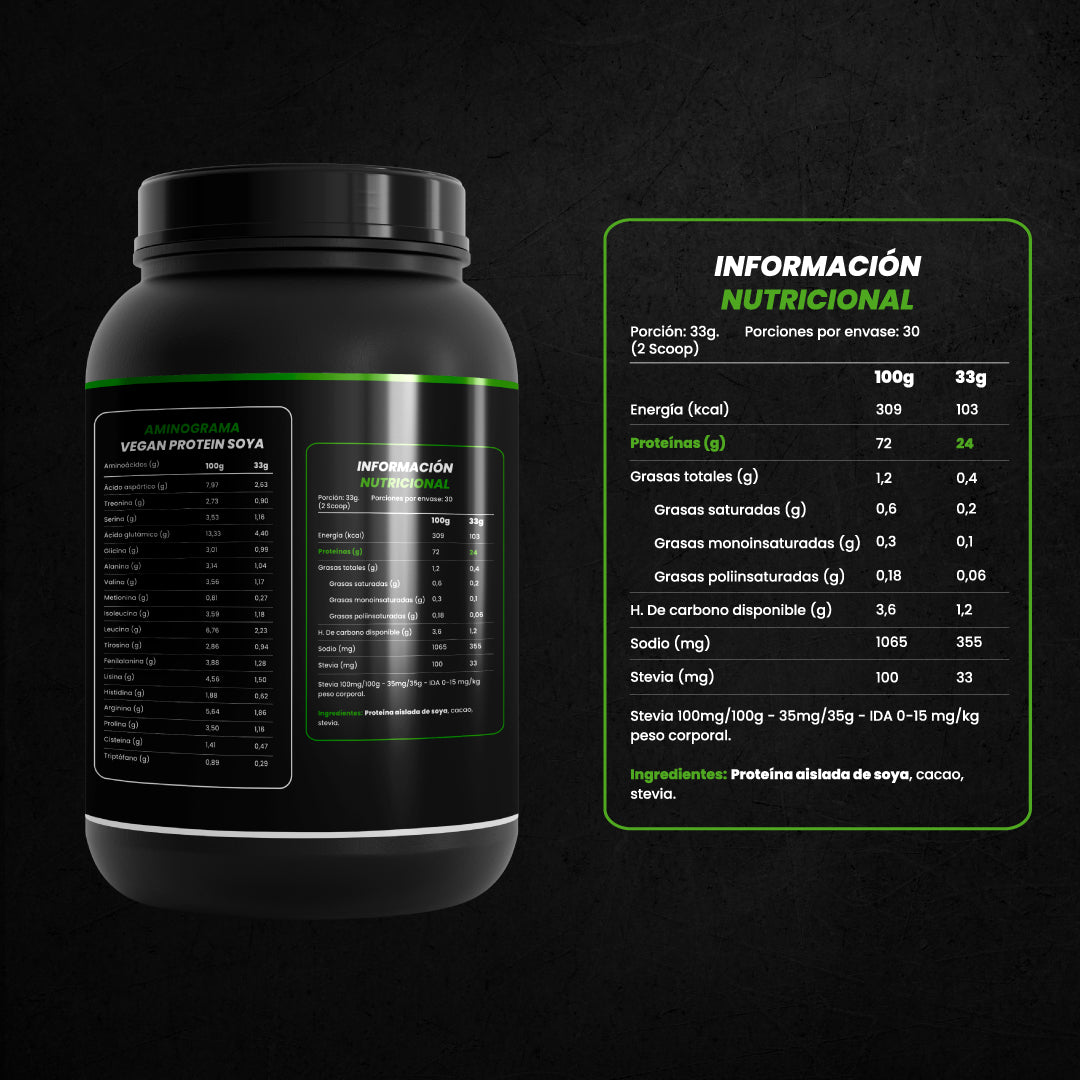 STRIGER VEGAN PROTEIN (PROTEÍNA AISLADA DE SOYA) – CACAO (1KG)