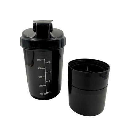 SHAKER STRIGER NUTRITION 500 ML - CON COMPARTIMIENTO Y PASTILLERO