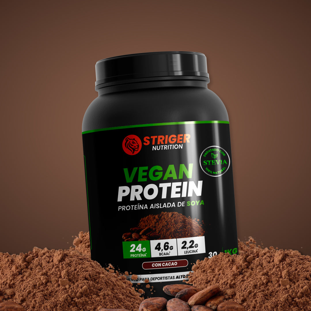 STRIGER VEGAN PROTEIN (PROTEÍNA AISLADA DE SOYA) – CACAO (1KG)