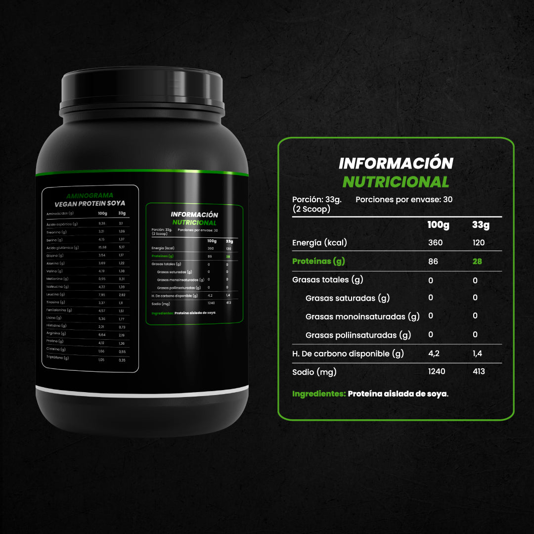 STRIGER VEGAN PROTEIN (PROTEÍNA AISLADA DE SOYA) – SIN SABOR (1KG)