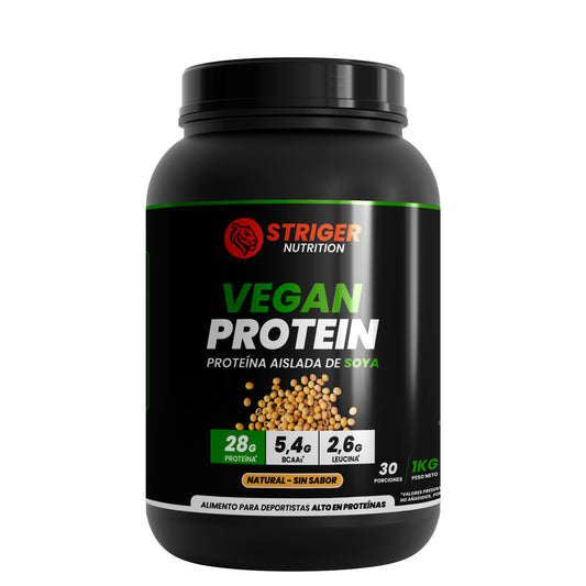STRIGER VEGAN PROTEIN (PROTEÍNA AISLADA DE SOYA) – SIN SABOR (1KG)