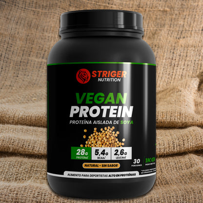STRIGER VEGAN PROTEIN (PROTEÍNA AISLADA DE SOYA) – SIN SABOR (1KG)