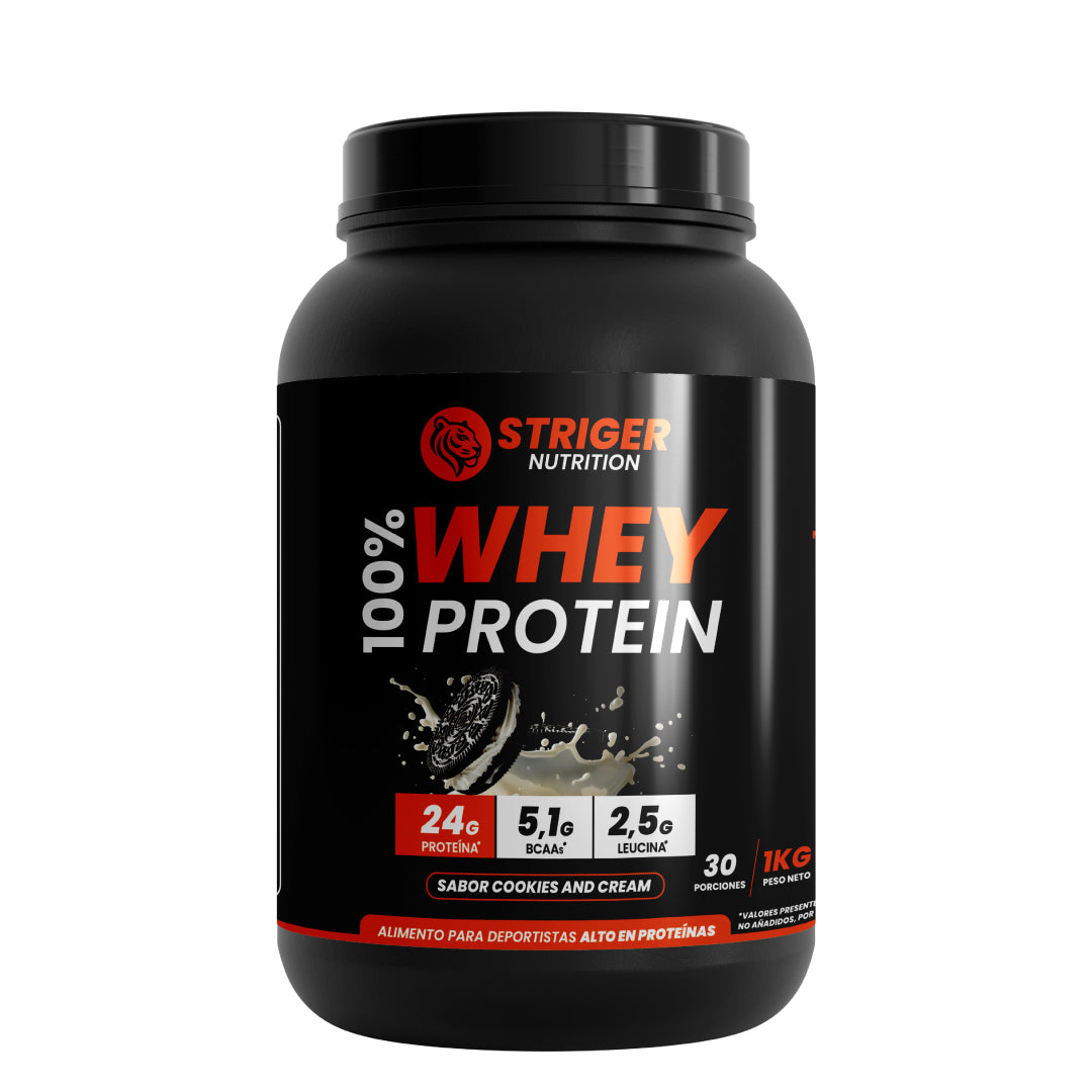 STRIGER 100% WHEY PROTEIN – SABOR COOKIES AND CREAM (1KG)