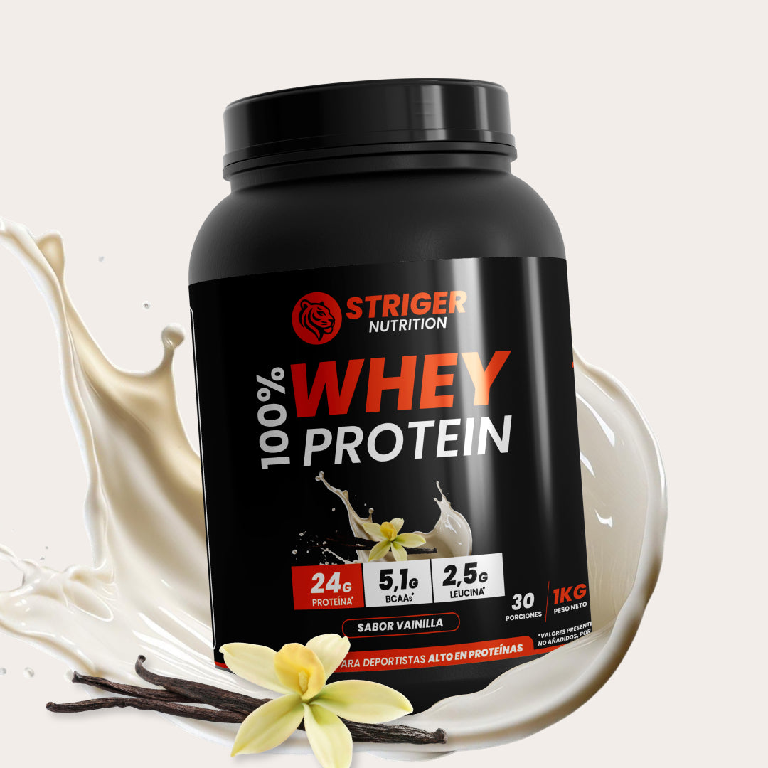 STRIGER 100% WHEY PROTEIN – SABOR VAINILLA (1KG)